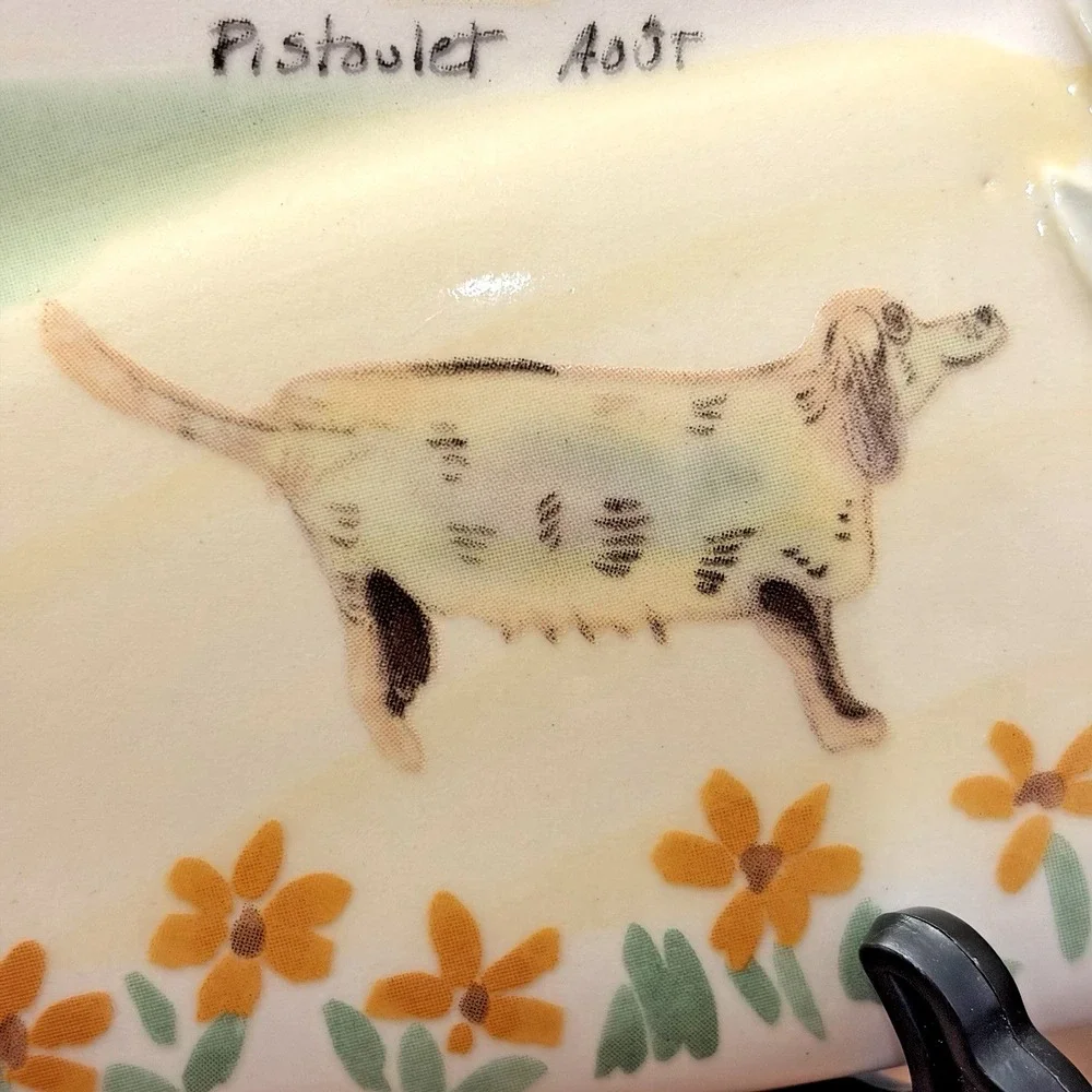 Pfaltzgraff Secrets Of Pistoulet Trivet Wall Plaque French House Sunflowers 10in